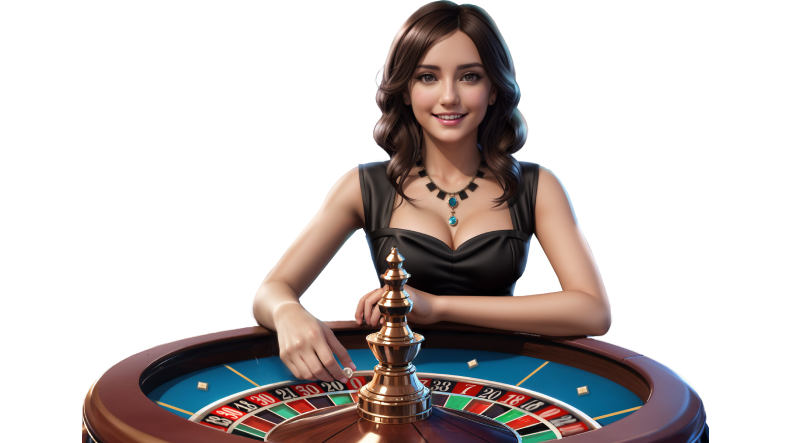 Croupier professionista al tavolo di roulette del Boomerang Live Casino