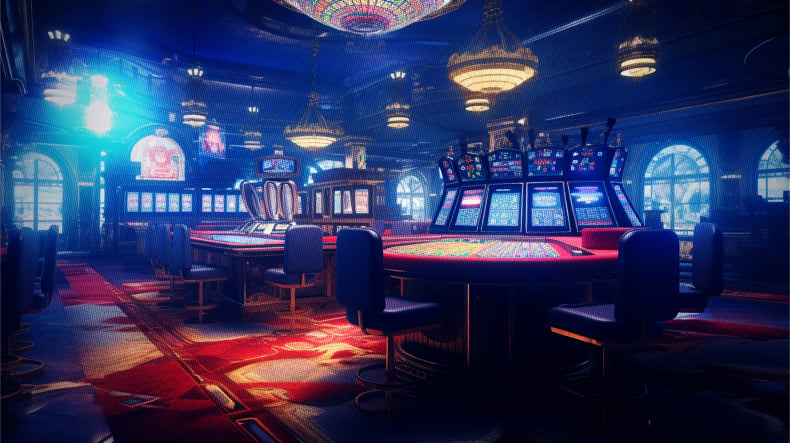 Interno di un lussuoso casinò, simbolo della qualità dei fornitori di Boomerang Bet