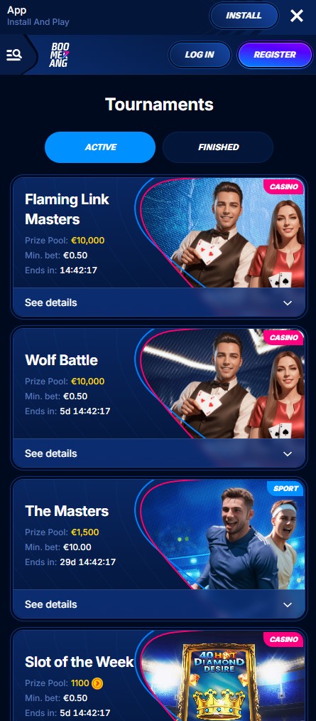 Istruzioni per aggiungere l'app Boomerang Bet alla schermata home su Android